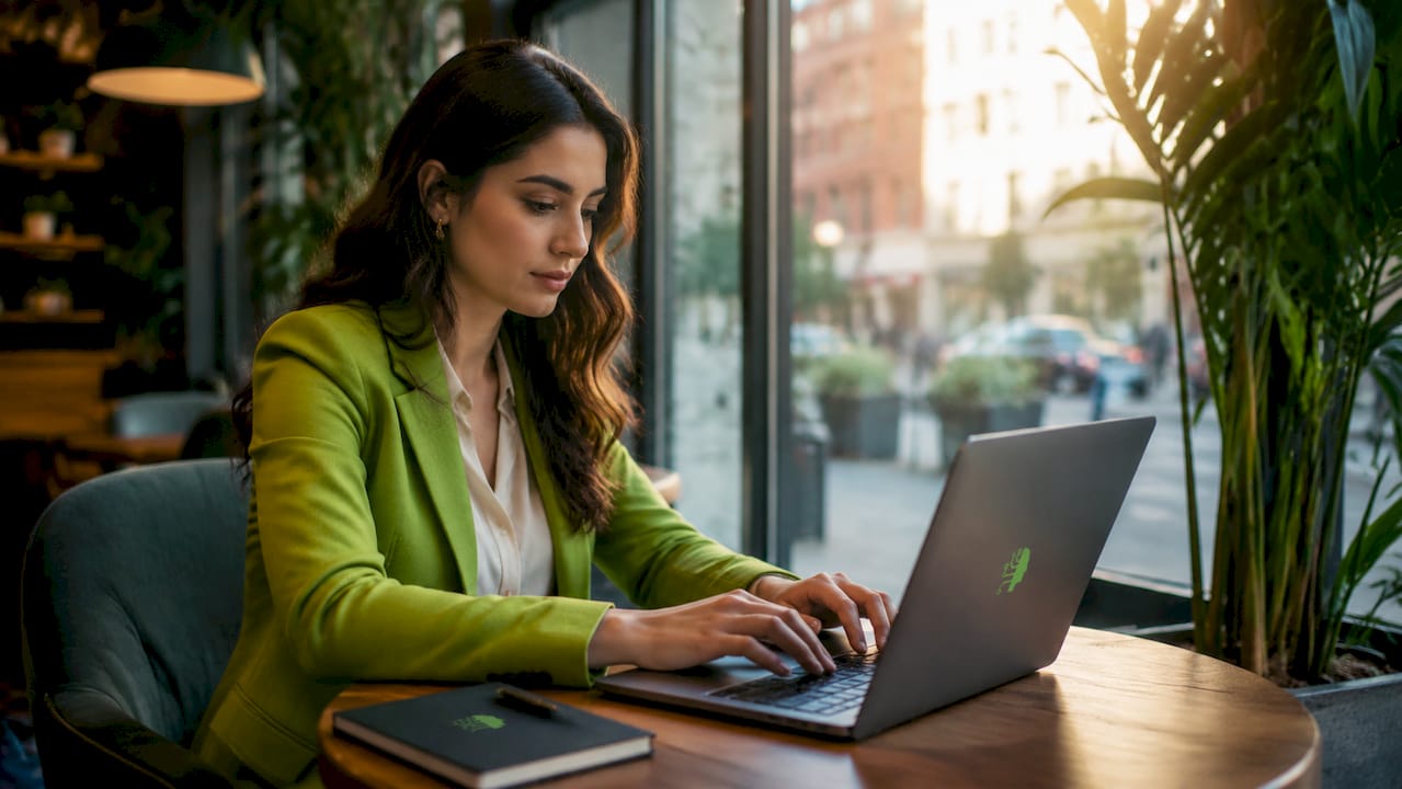 Hands typing CRM configuration on laptop