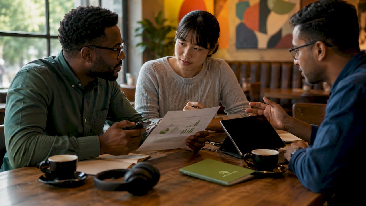 Hands managing multi-channel sales outreach