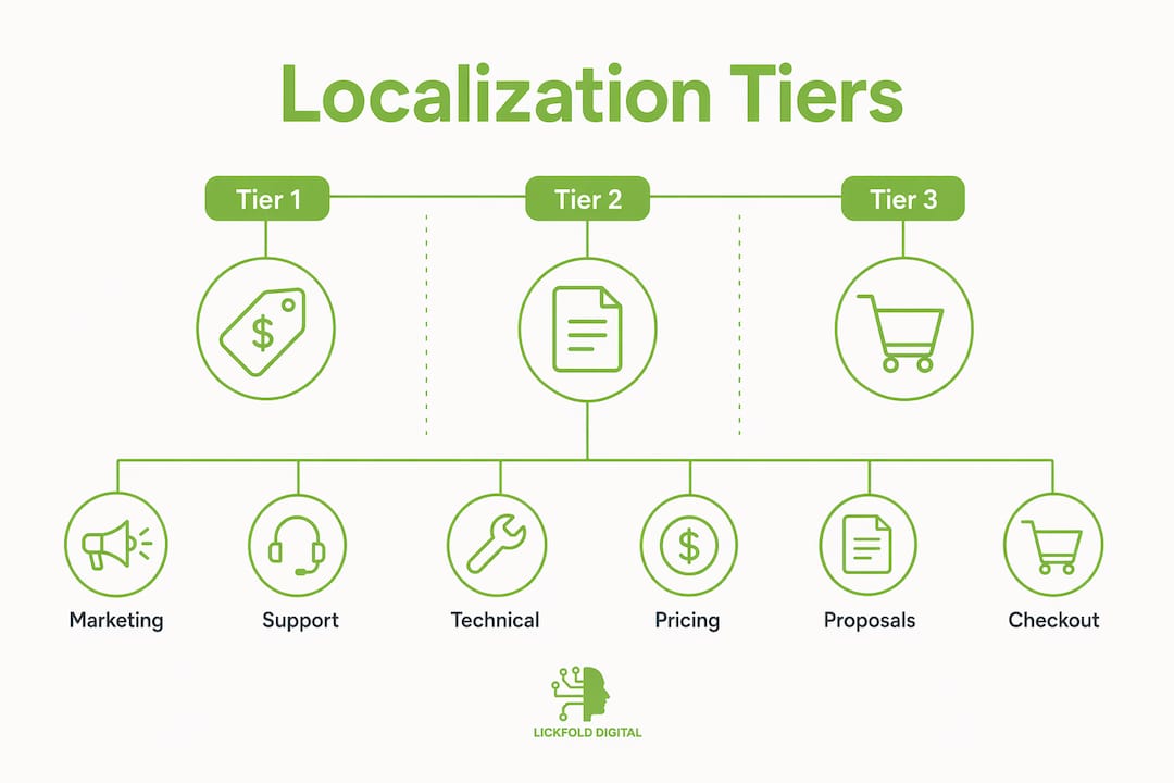 Infographic showing tiered localization priority