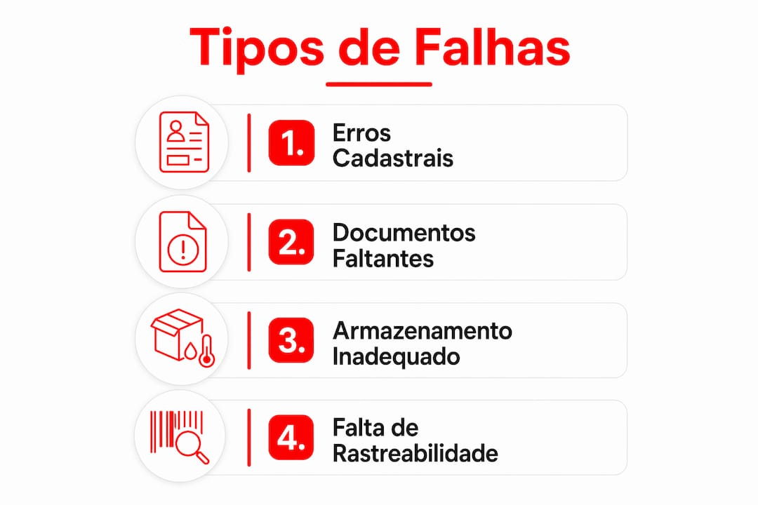 Infográfico destacando os principais erros de documentação no setor de RH