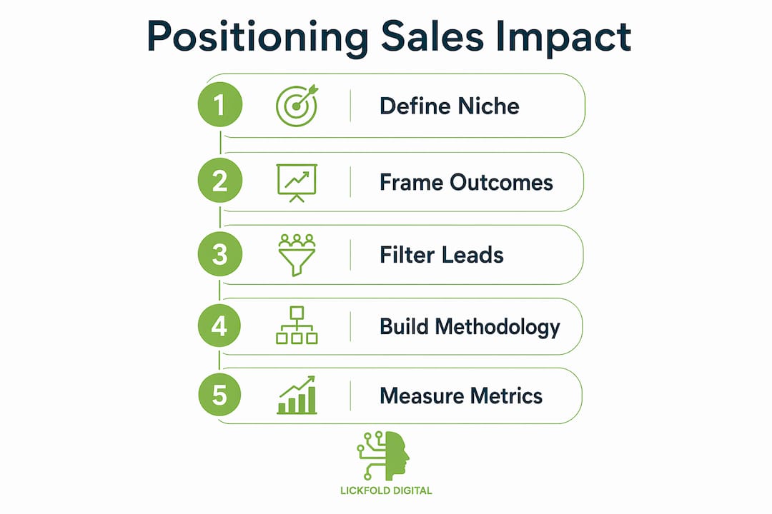 Infographic showing agency sales positioning steps