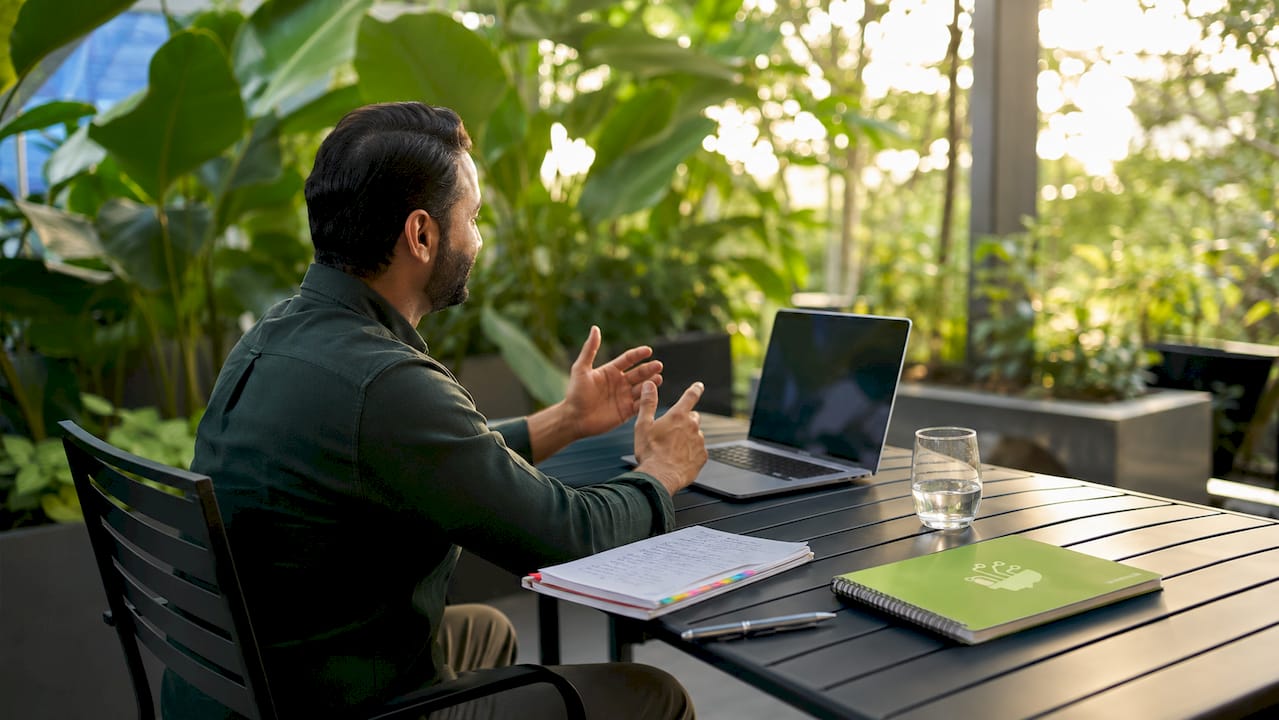 Close-up of hands managing sales pipeline documents and calendar