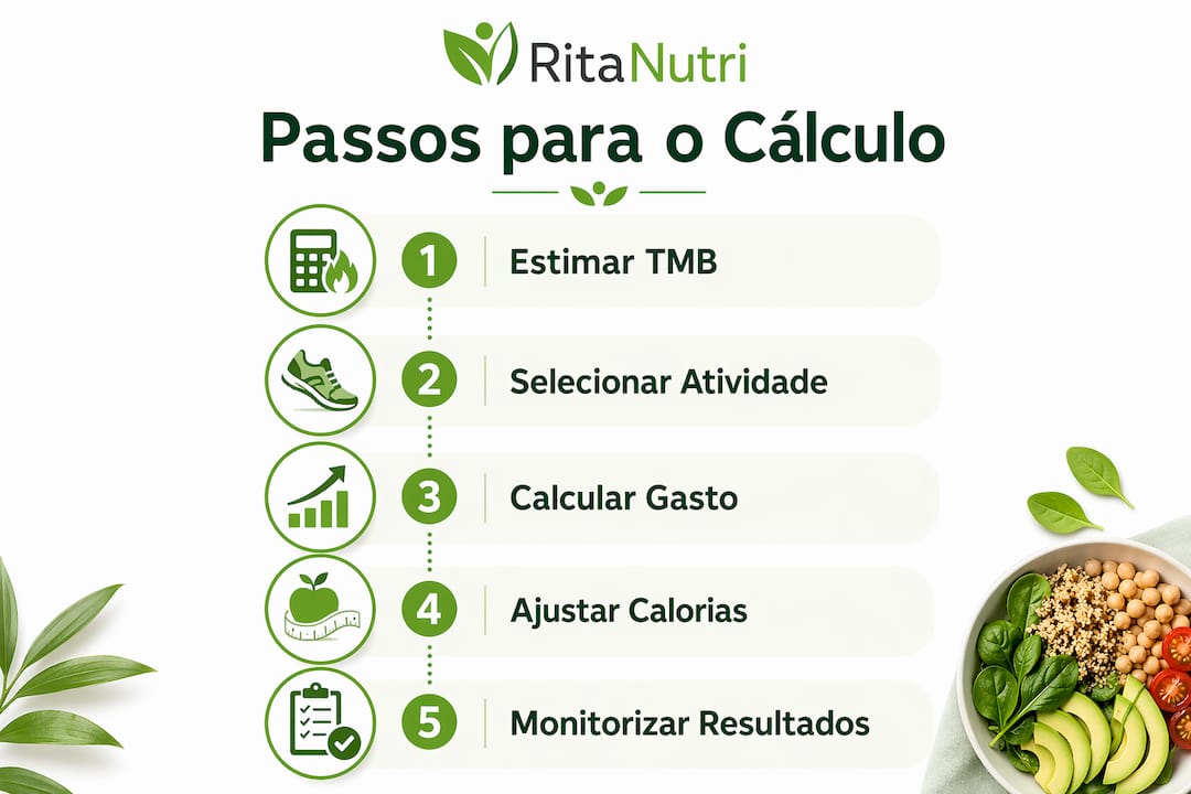 Infográfico: passos essenciais para calcular o balanço energético