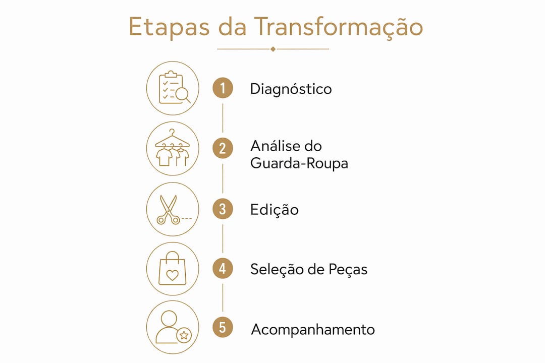 Infográfico que explica passo a passo como renovar o teu estilo online