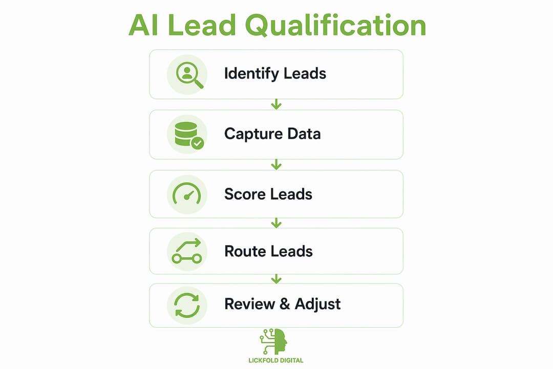 Infographic illustrating AI lead qualification steps