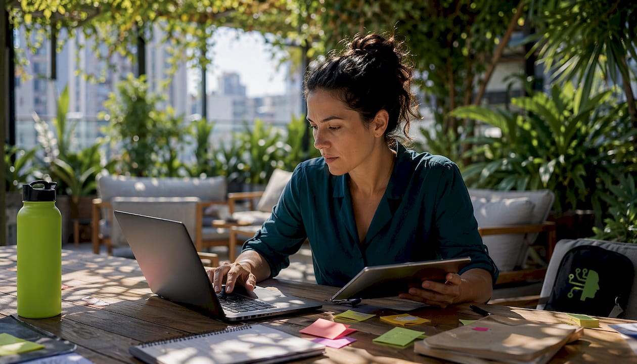 Business woman working on value proposition in office
