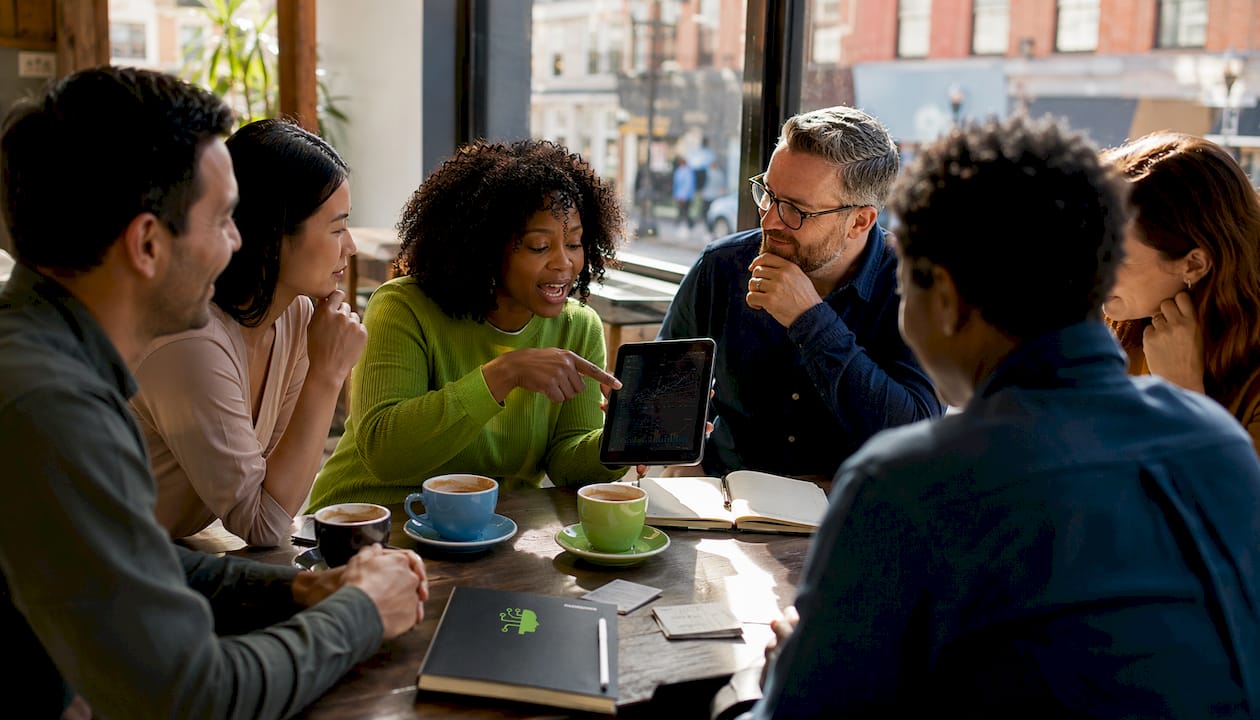 Enterprise client meeting in modern office