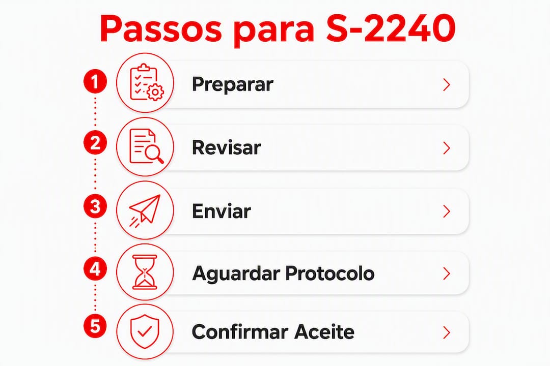 Infográfico: confira o passo a passo para enviar o evento S-2240