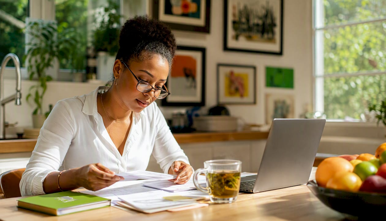 Professional managing B2B email outreach tools at desk
