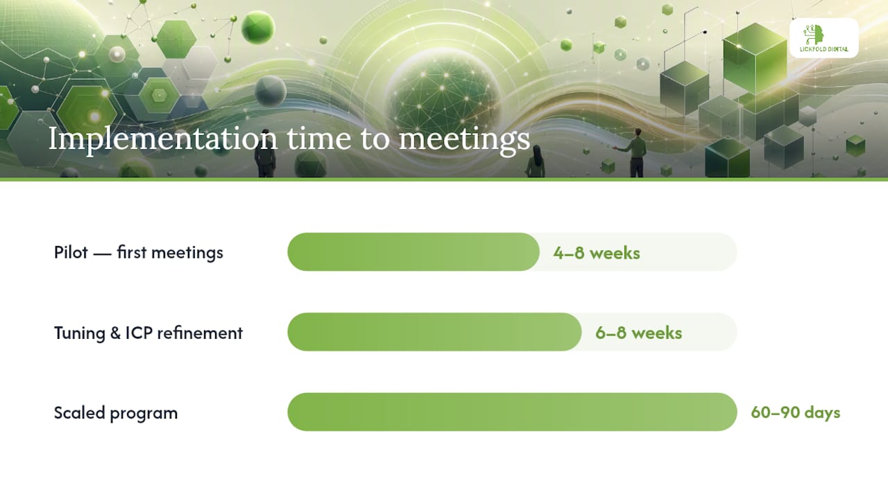 How long does implementation take before you see qualified meetings? — overview diagram