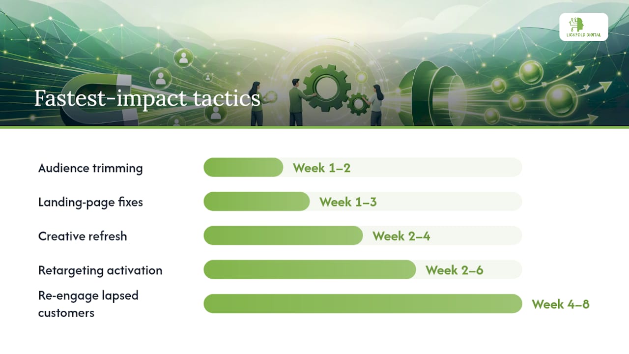 High-impact tactics you can implement in 0–90 days — overview diagram