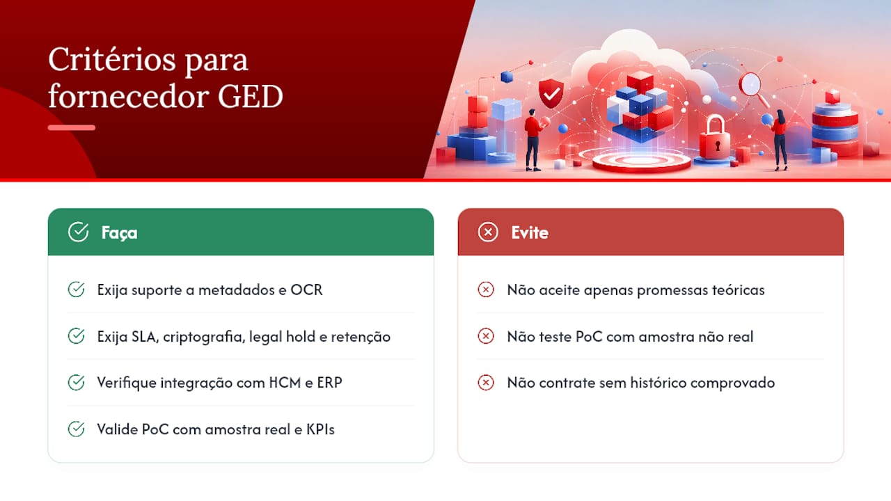 Lista de critérios essenciais para escolher um fornecedor de GED na nuvem