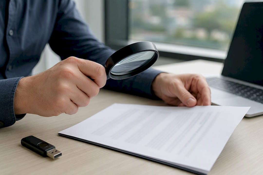 Analista analisando relatório de certificado digital