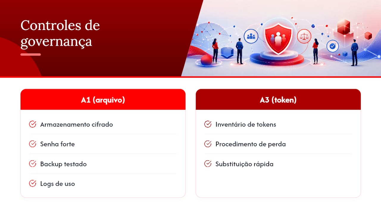 Comparativo entre os controles de governança A1 e A3