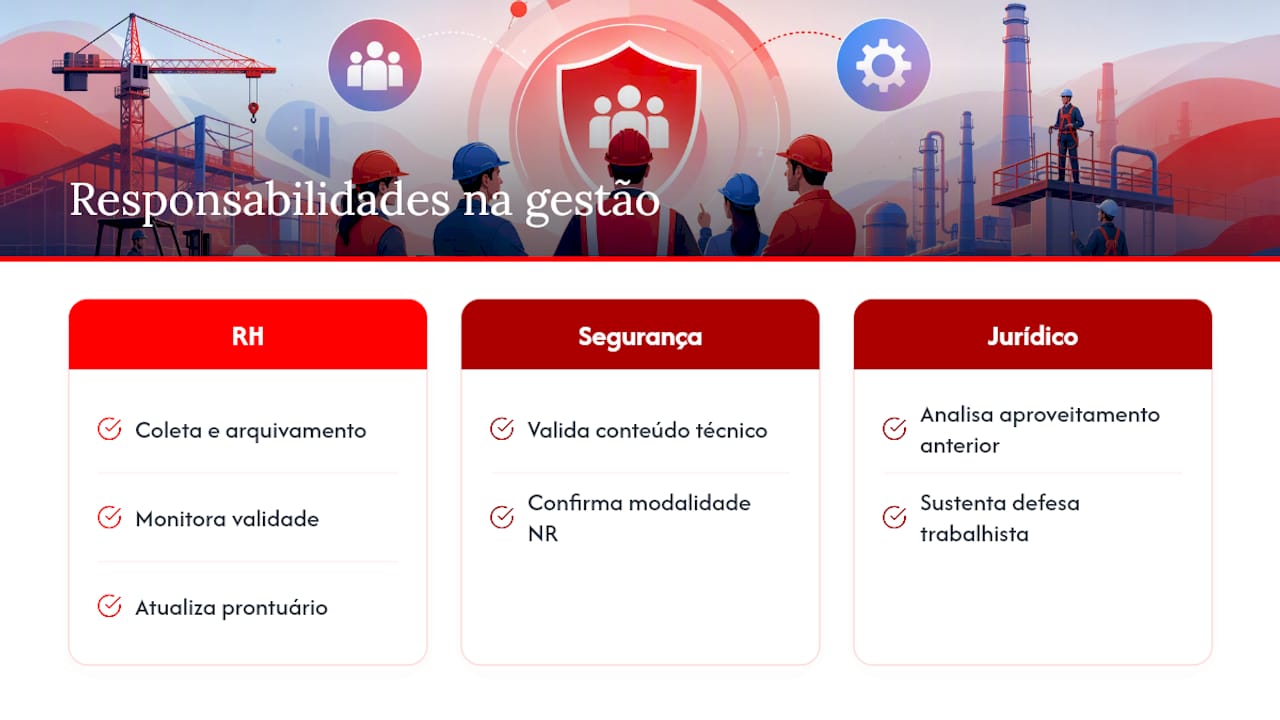 Responsabilidades do RH e da empresa na gestão dos certificados — overview diagram
