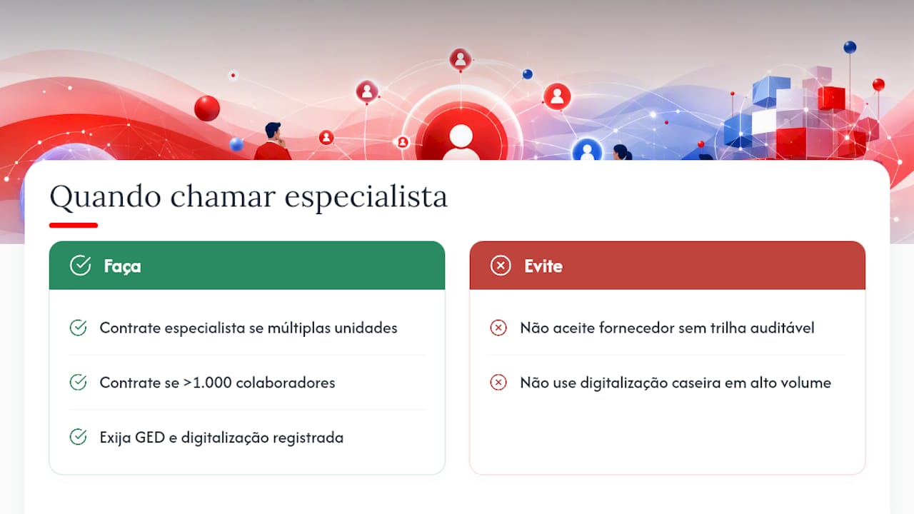 Quando faz sentido chamar um especialista em compliance documental — overview diagram