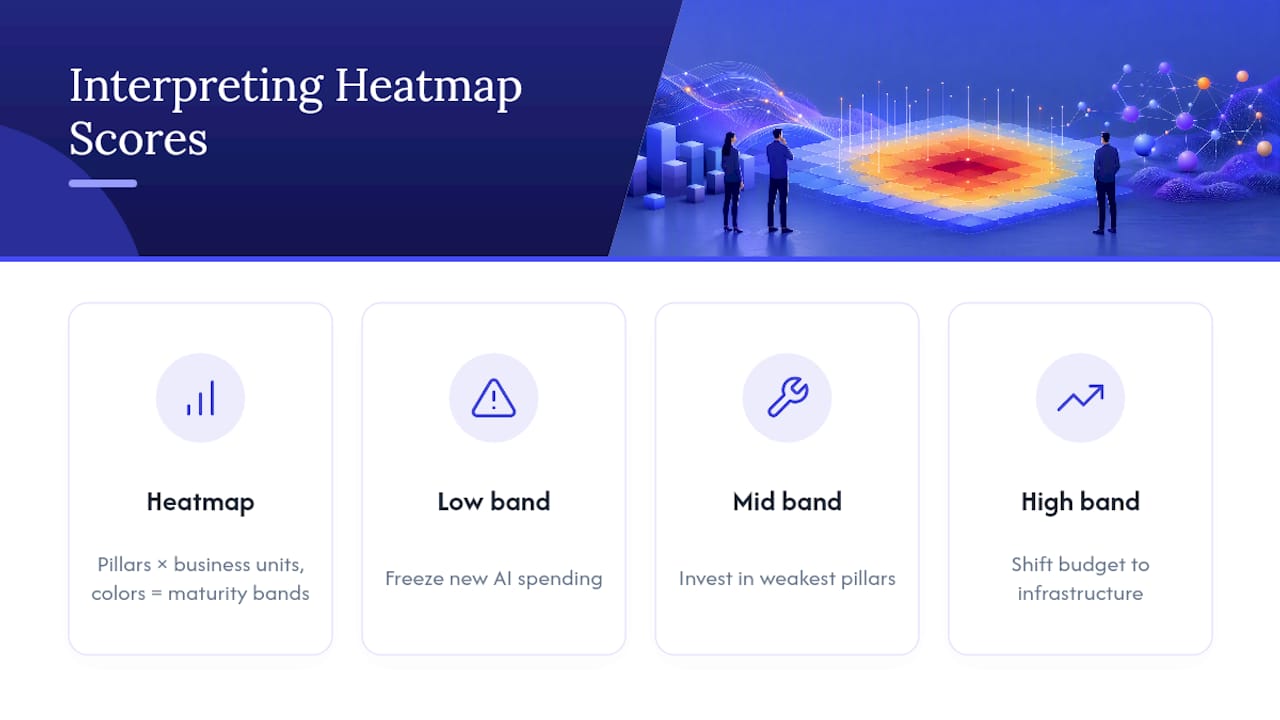 AI maturity heat map across business units
