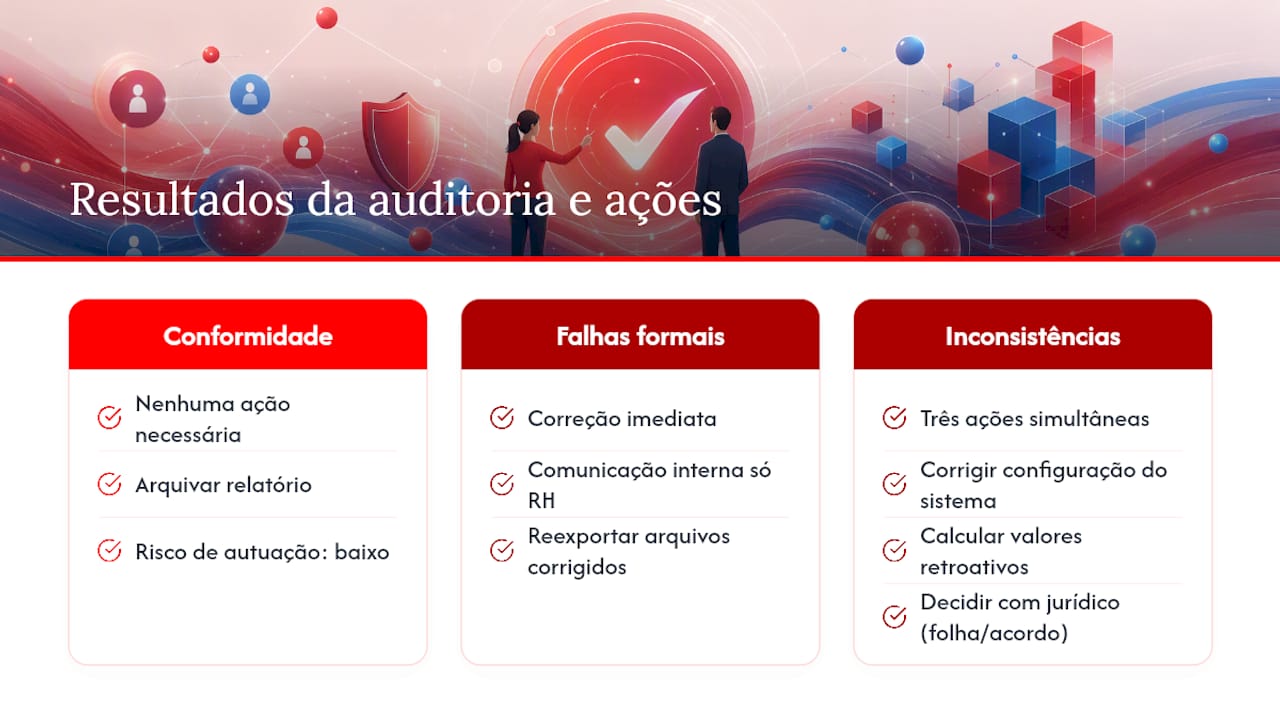 Como interpretar os resultados e agir diante de irregularidades — overview diagram