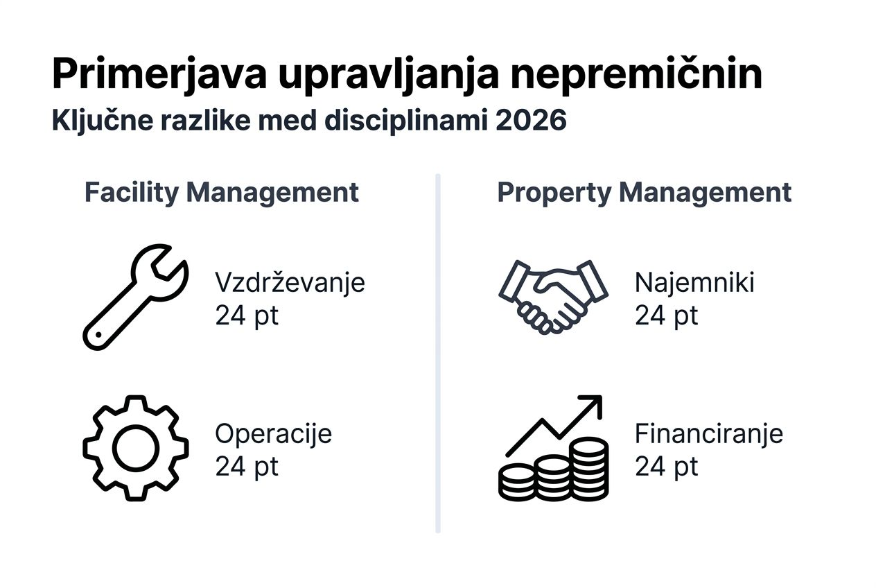 Infografika: primerjava upravljanja objektov in nepremičnin