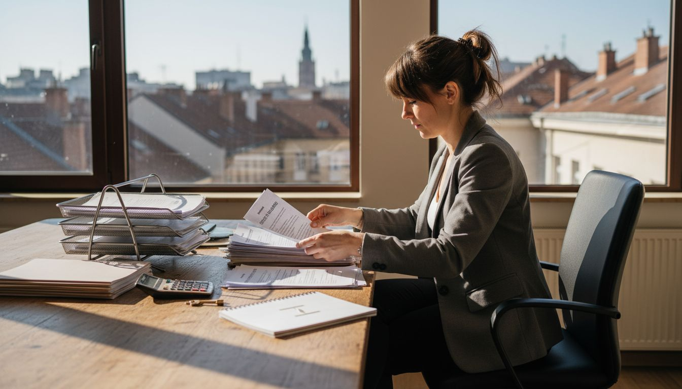 Upravnik nepremičnin ureja najemne pogodbe in s tem povezano dokumentacijo.