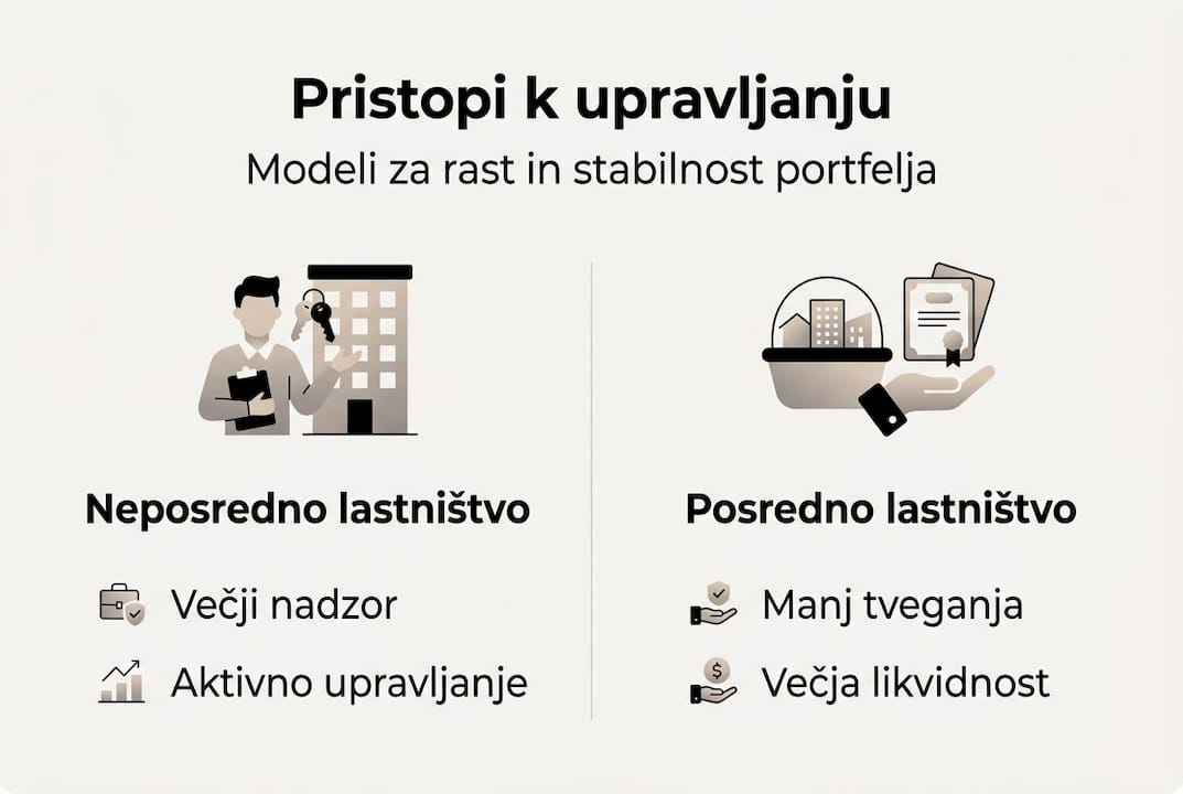 Pregled ključnih metod in strategij za učinkovito upravljanje nepremičnin v obliki infografike