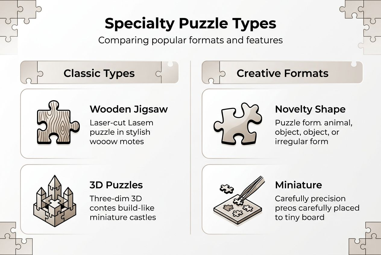 Infographic outlining specialty puzzle types