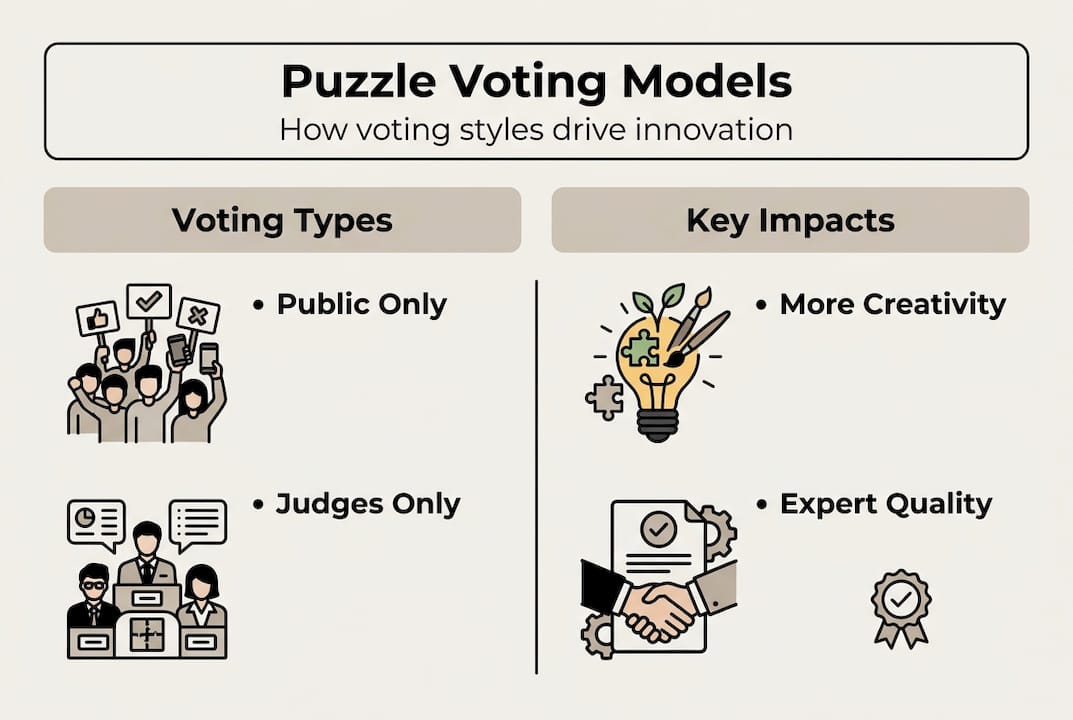 Infografic care compară modelele de vot prin puzzle