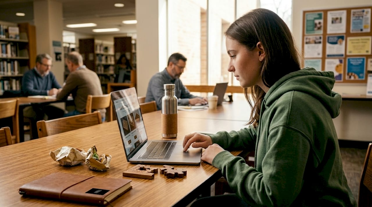 Persoană care votează online pentru modele de puzzle