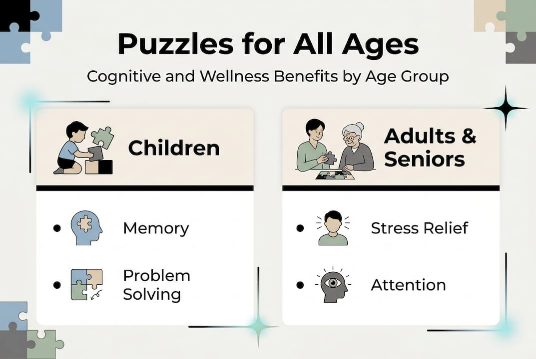 Výhody infografických hlavolamů podle věkových skupin
