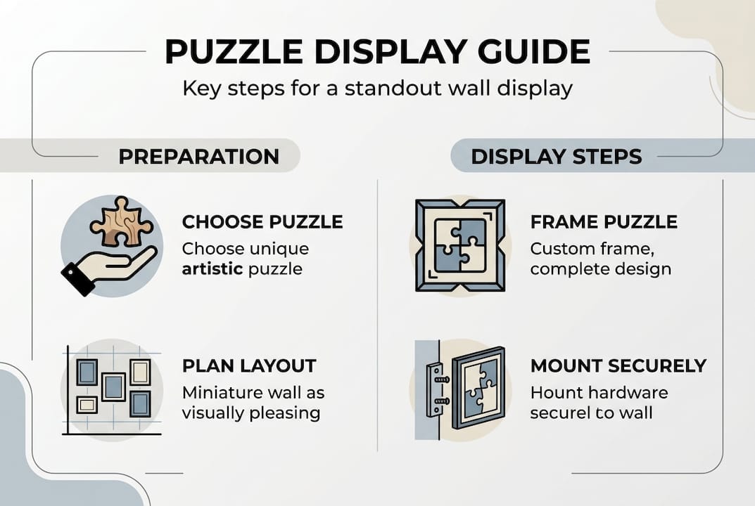 Infografika s povzetkom korakov za prikaz sestavljanke