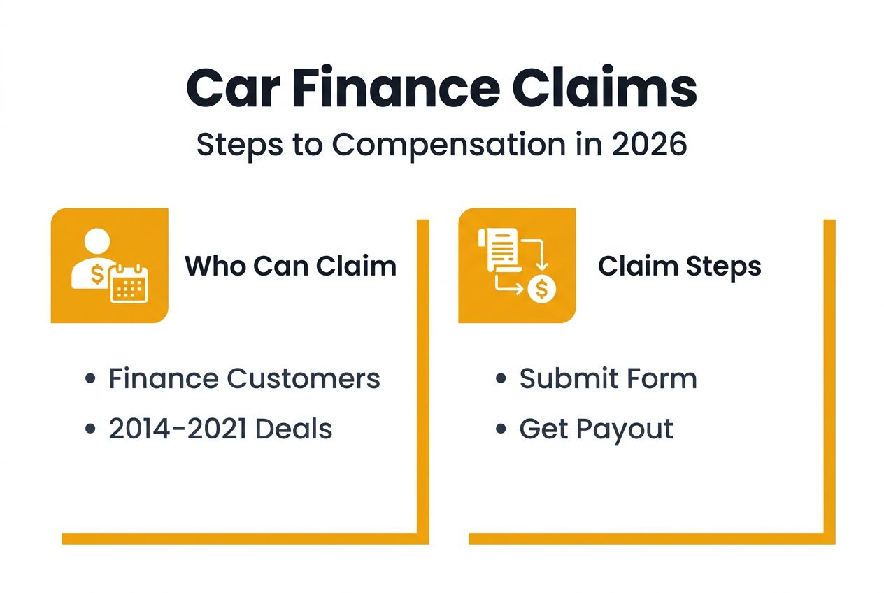 Infographic summarizing car finance claim process
