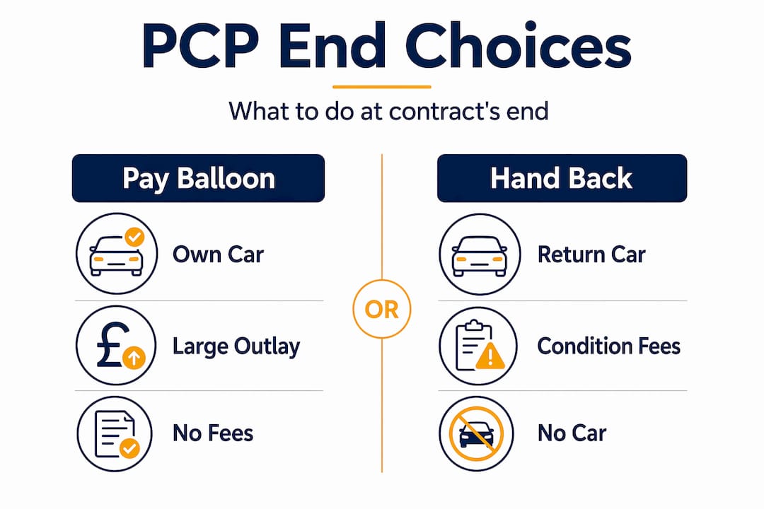 Infographic comparing PCP car payment options