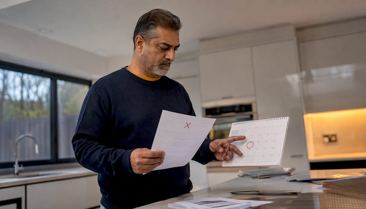 Man reviewing complaint deadline date