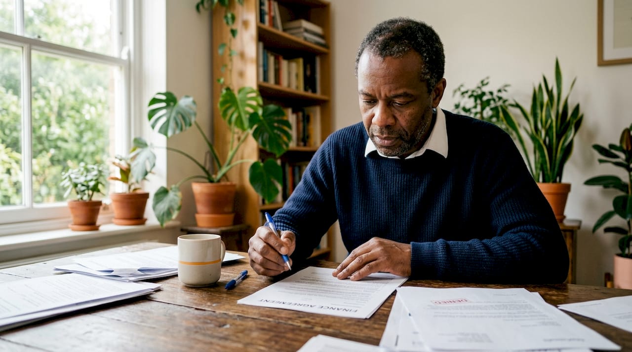 Man reviewing car finance claim documents