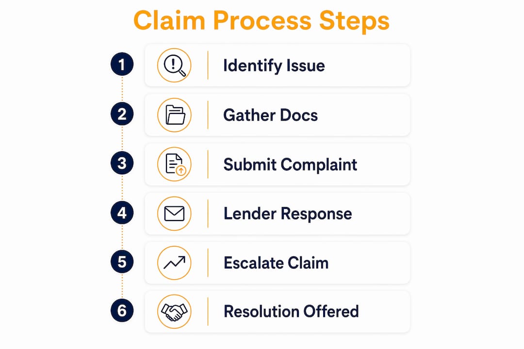 Infographic showing steps to claim car finance mis-selling