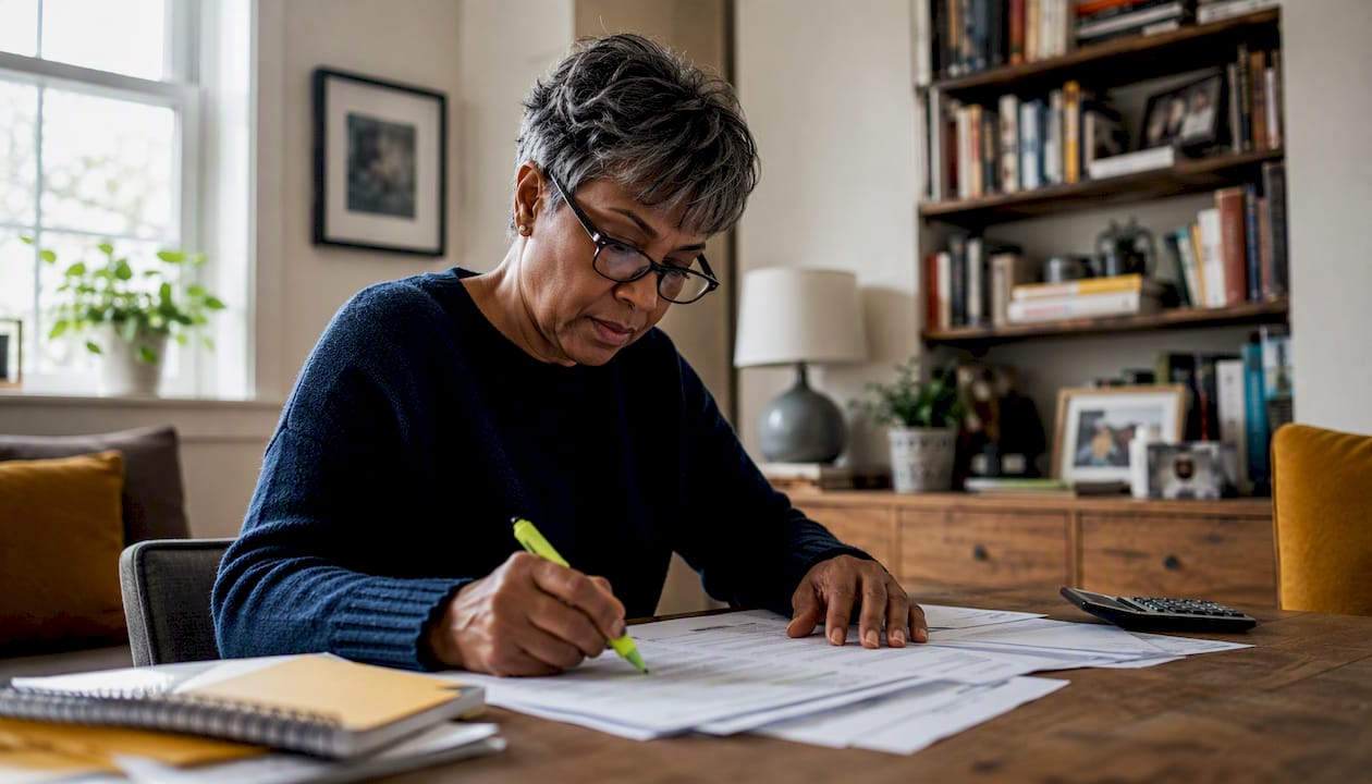 Woman reviewing car finance documents