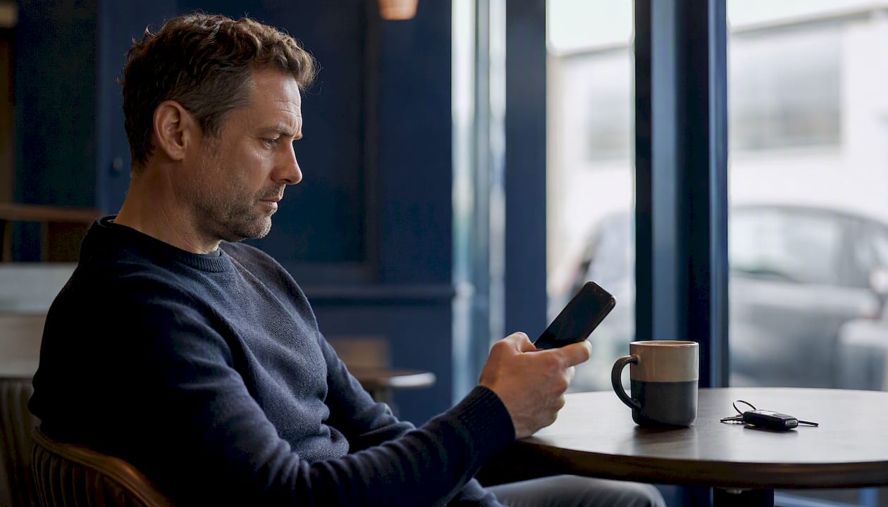 Person checking car finance eligibility on phone