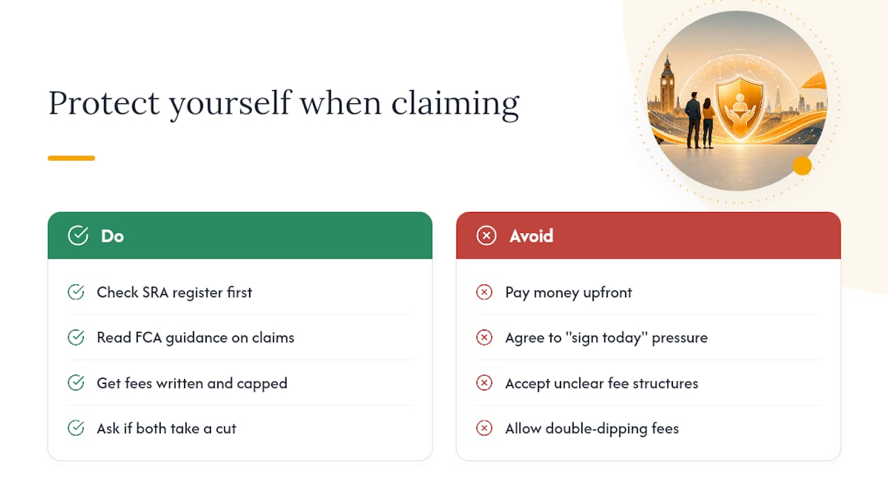 Scams, fees and pitfalls: how to protect yourself when pursuing a claim — overview diagram