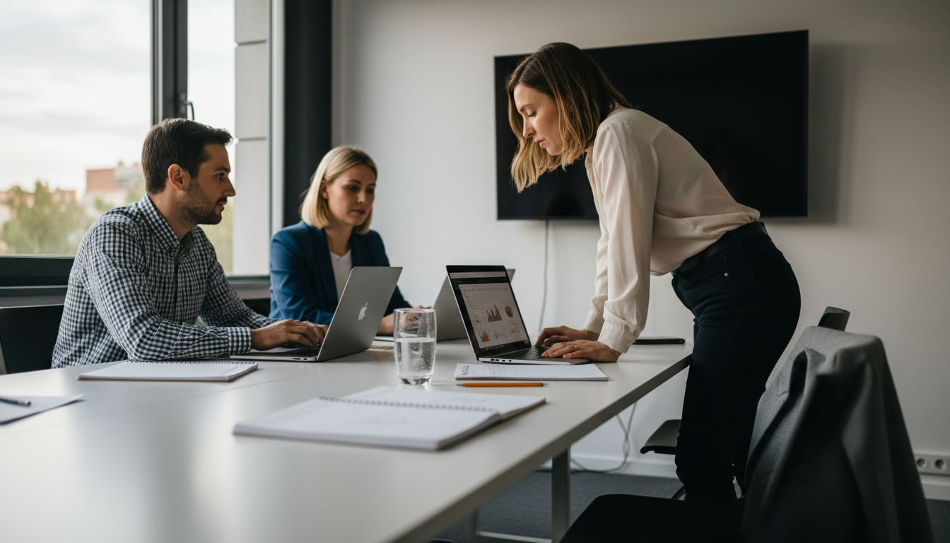 Team della web agency al lavoro durante una riunione