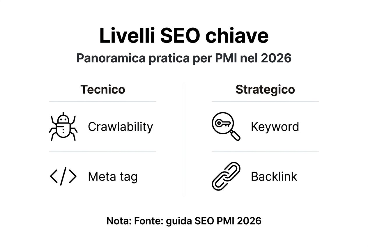 Guida visuale ai principali livelli SEO per le piccole e medie imprese