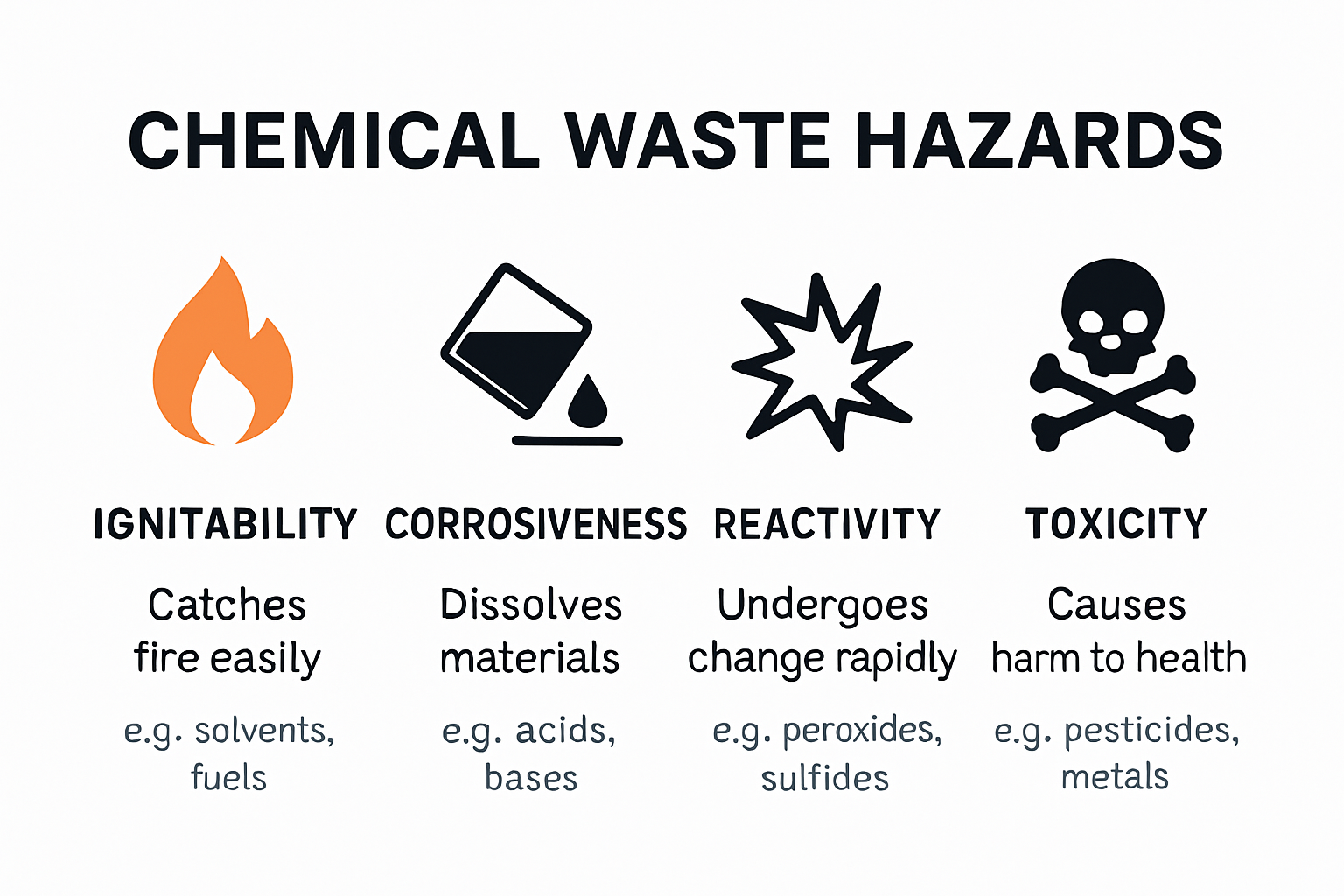 Infographic showing types of chemical hazards and descriptions