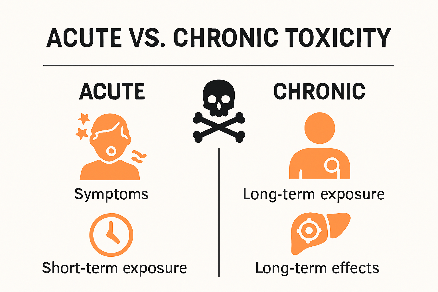 Infographic comparing acute and chronic toxicity