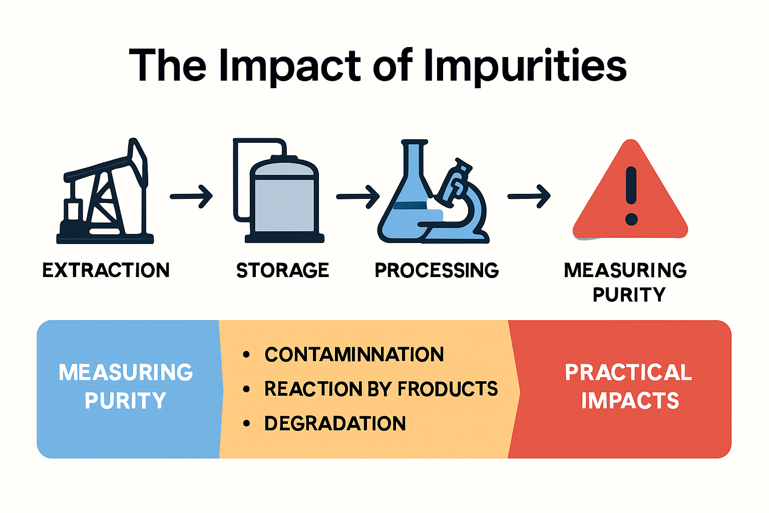 infographic on sources, measurement, and effects of chemical purity