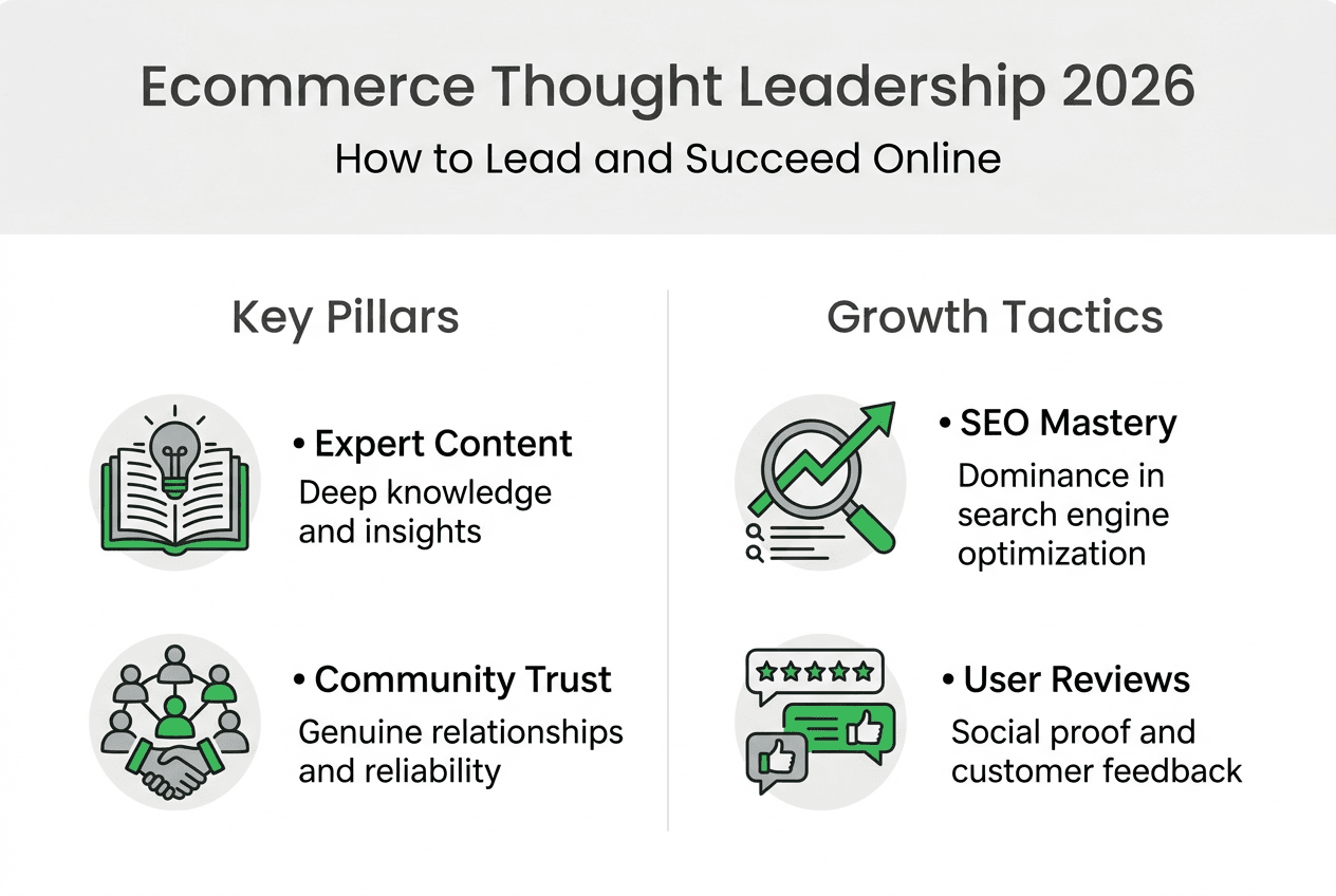Infographic summarizing ecommerce thought leadership steps