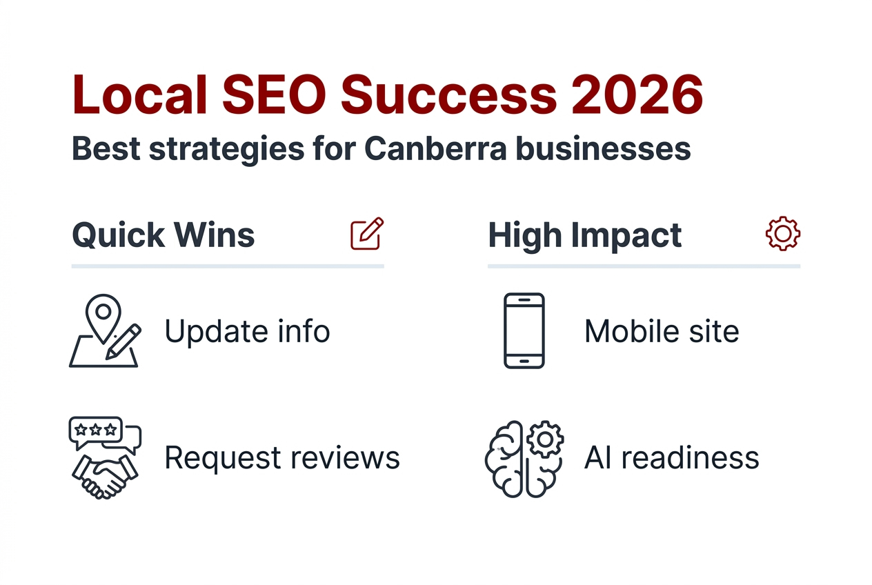 Infographic about key Canberra SEO strategies