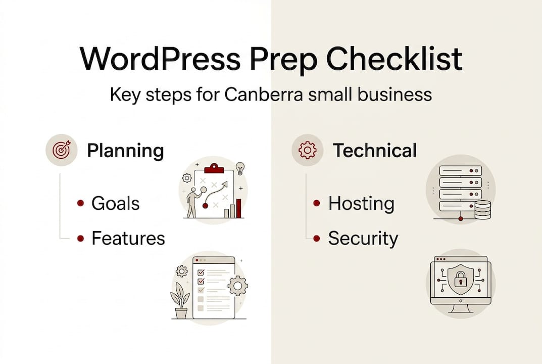 Infographic with WordPress preparation steps