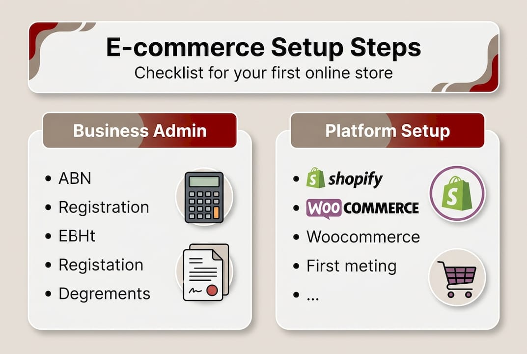 Infographic of e-commerce setup checklist