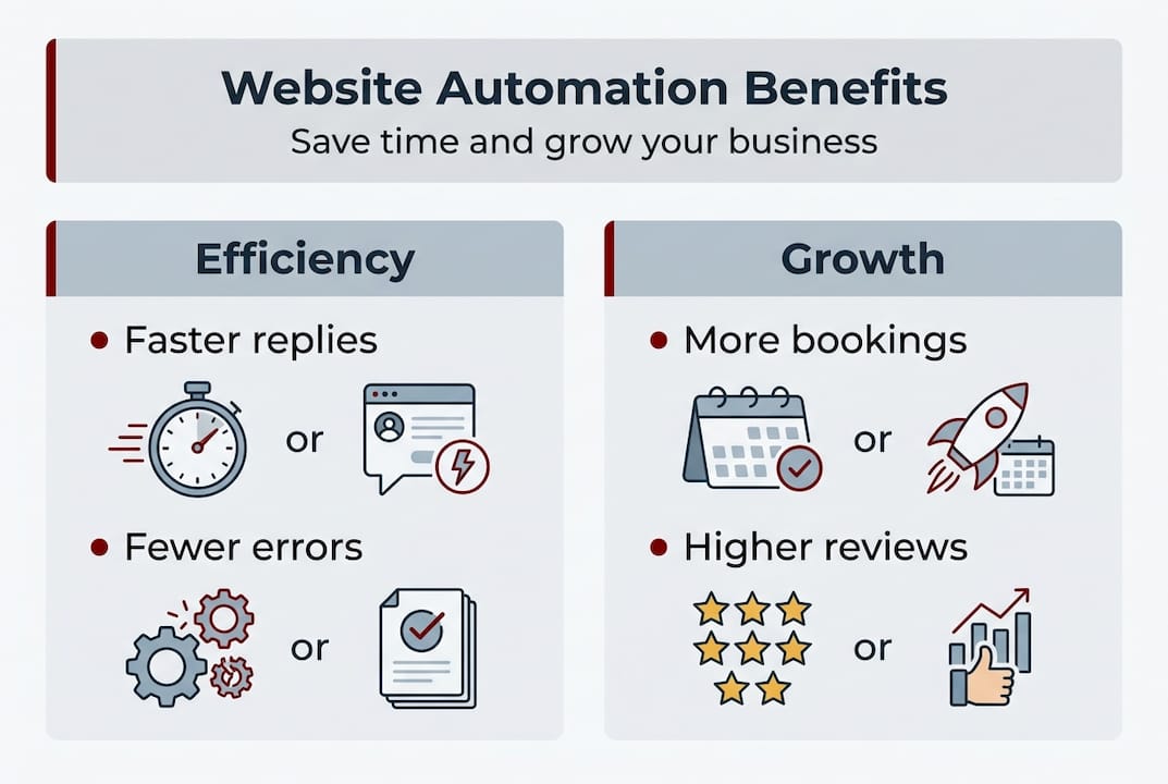 Infographic on automation benefits for small business