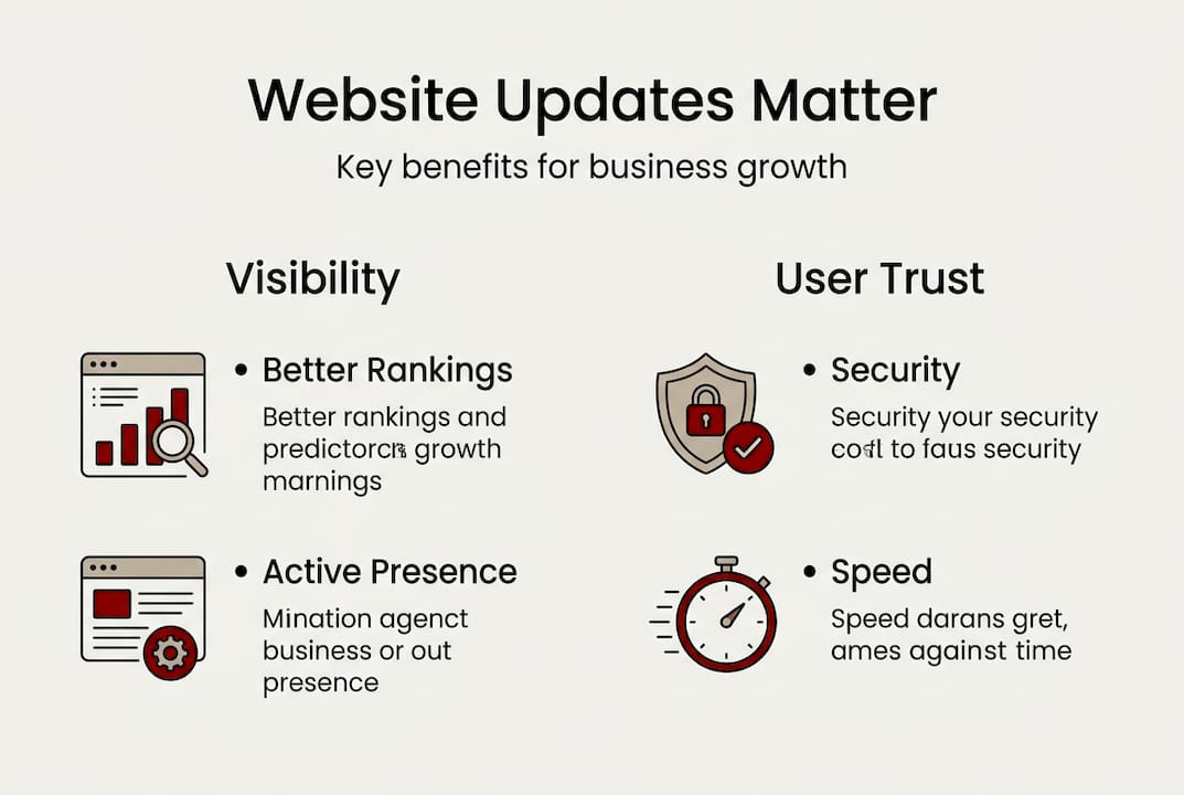 Infographic on website updates and business growth