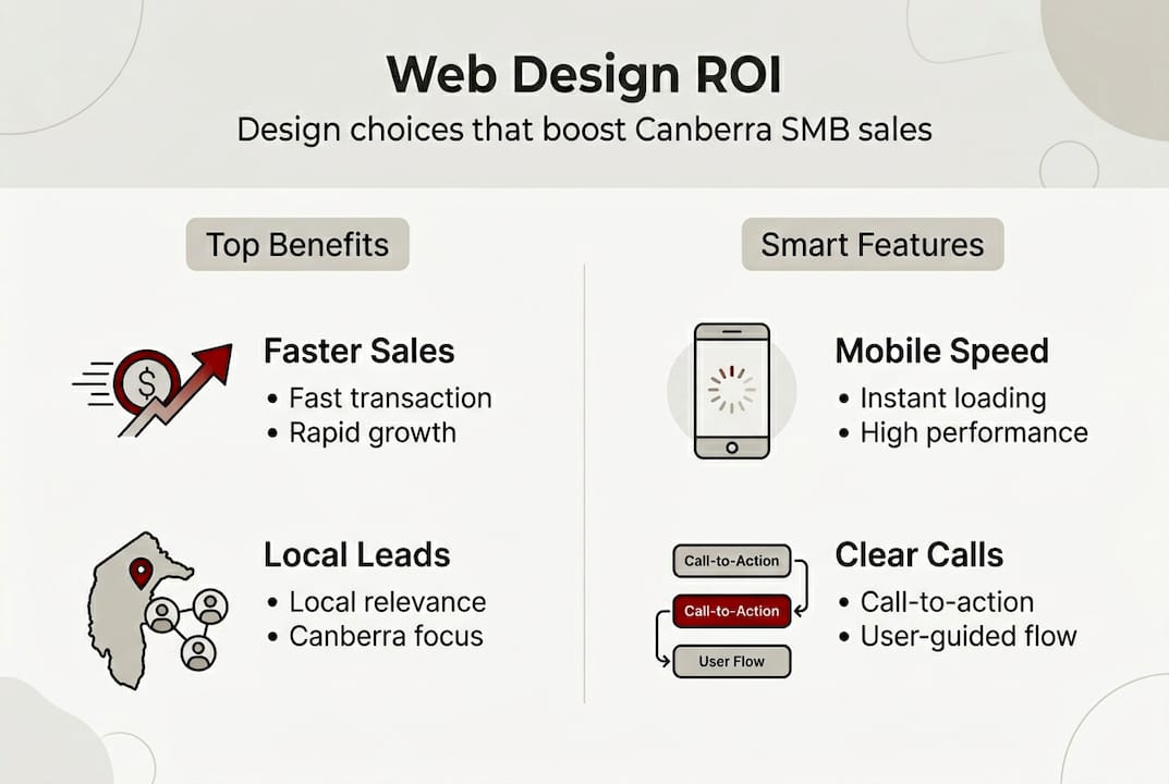 Infographic showing web design sales drivers